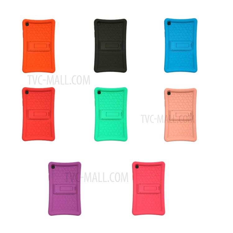 Anti-Fall Drop Resistant Silicone Tablet Protector Case Cover with Kickstand Pen Slot for Samsung Galaxy Tab A7 Lite 8.7-inch - Orange-7