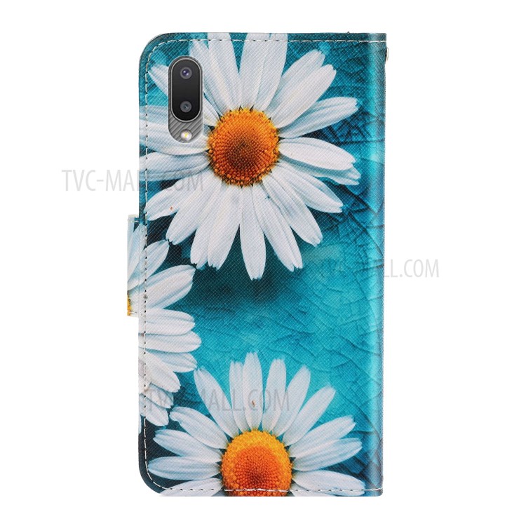 Special Pattern Printing PU Leather Full Protection Wallet Stand Phone Cover Case for Samsung Galaxy M02/A02 - Chrysanthemum-5