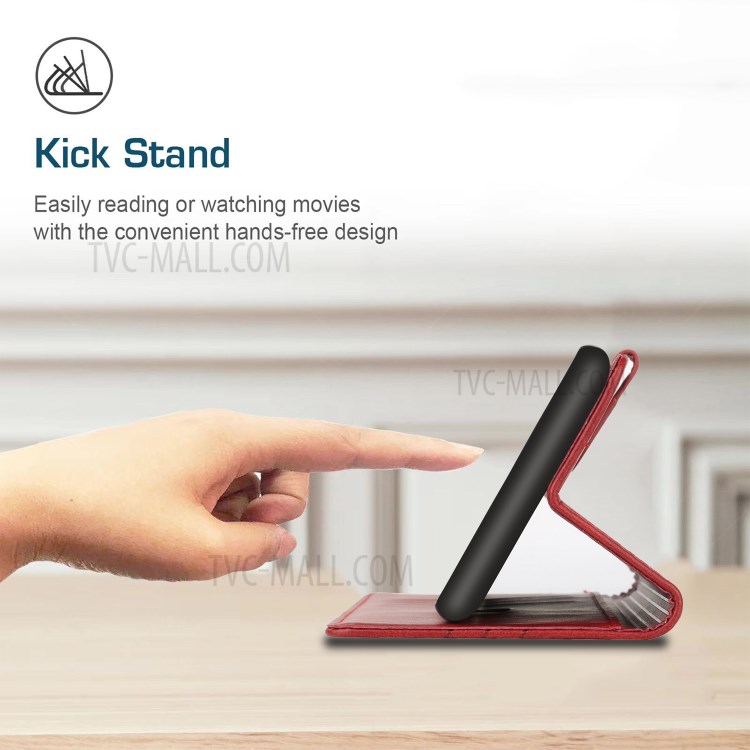 Solid Color Wallet Leather Case with Supporting Stand & Strap for Samsung Galaxy A32 4G (EU Version) - Red-5