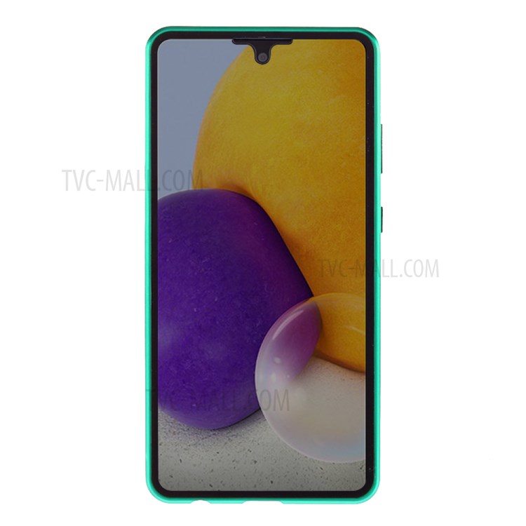 Magnetic Adsorption Metal Frame + Double-sided Tempered Glass Full Protection Phone Shell for Samsung Galaxy A72 4G/5G - Green-3