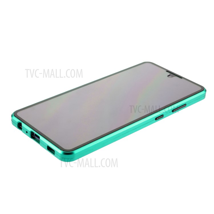 Magnetic Adsorption Metal Frame + Double-sided Tempered Glass Full Protection Phone Shell for Samsung Galaxy A72 4G/5G - Green-7