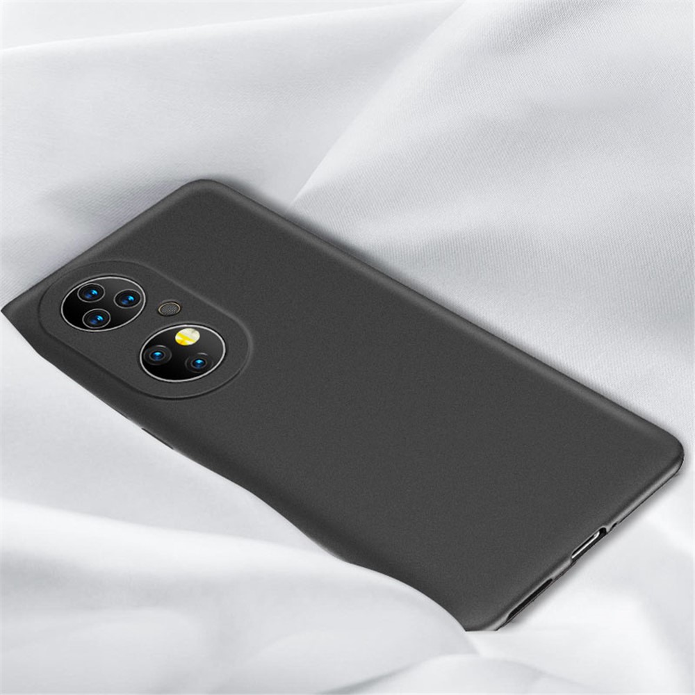 Quality Frosted TPU Phone Cover for Huawei P50 Pro - Black-2