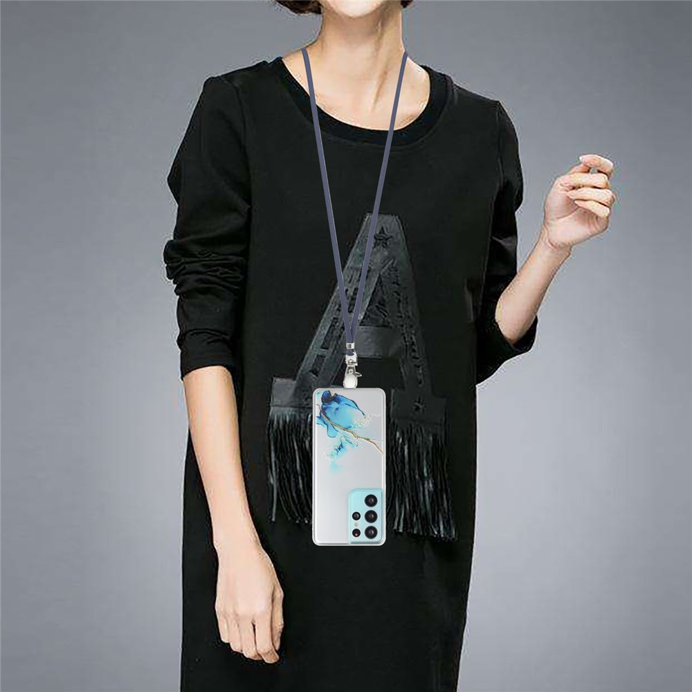 Cassa Morbida Del Modello Di Marmo Ben Protetto Con Cordino Per Samsung Galaxy S21 Ultra 5G - Stile A.-4