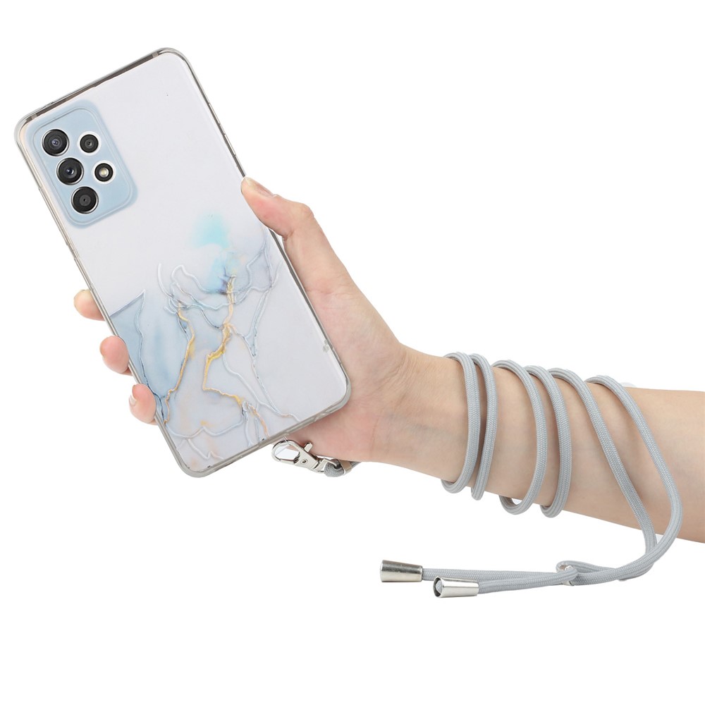 Adjustable Lanyard Design Marble Pattern Soft TPU Case for Samsung Galaxy A32 5G - Style A-3