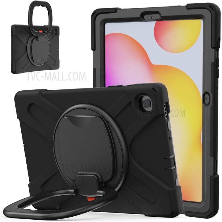 360 Degree Swivel Kickstand Design Tablet Cover Shell for Samsung Galaxy Tab S6 Lite 10.4 P610/P615 2020 - Black-12