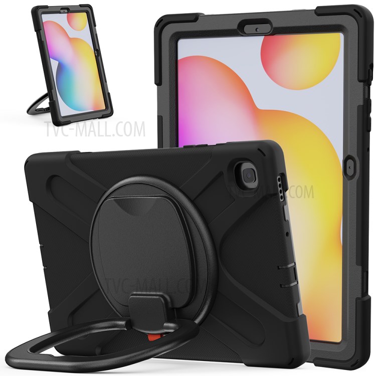360 Degree Swivel Kickstand Design Tablet Cover Shell for Samsung Galaxy Tab S6 Lite 10.4 P610/P615 2020 - Black-13
