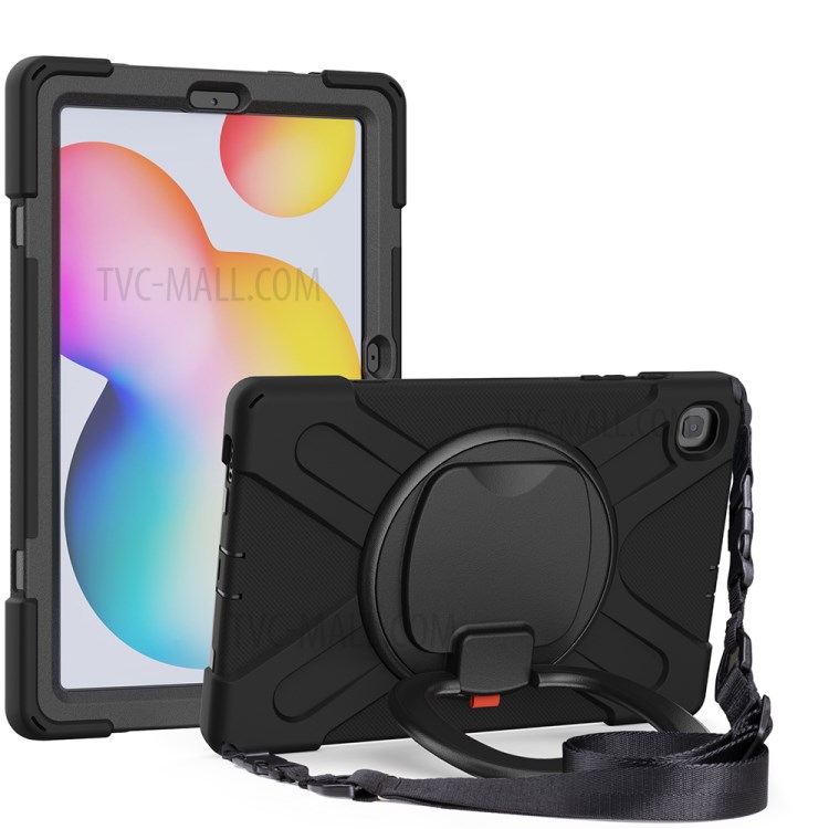 360 Degree Swivel Kickstand Design Tablet Cover Shell for Samsung Galaxy Tab S6 Lite 10.4 P610/P615 2020 - Black-14