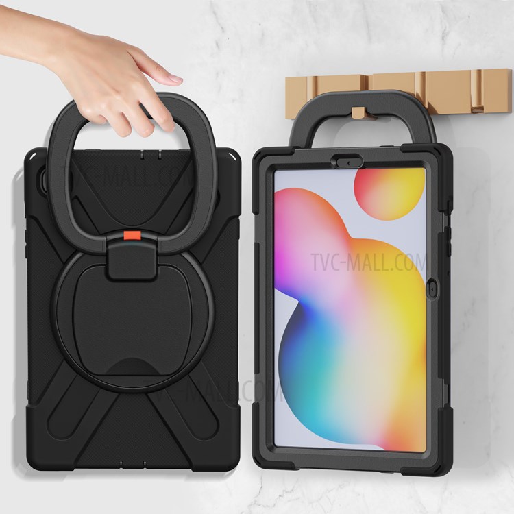 360 Degree Swivel Kickstand Design Tablet Cover Shell for Samsung Galaxy Tab S6 Lite 10.4 P610/P615 2020 - Black-16