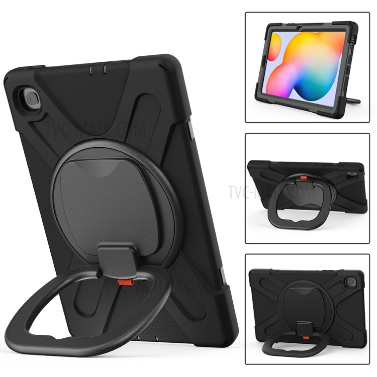 360 Degree Swivel Kickstand Design Tablet Cover Shell for Samsung Galaxy Tab S6 Lite 10.4 P610/P615 2020 - Black-20
