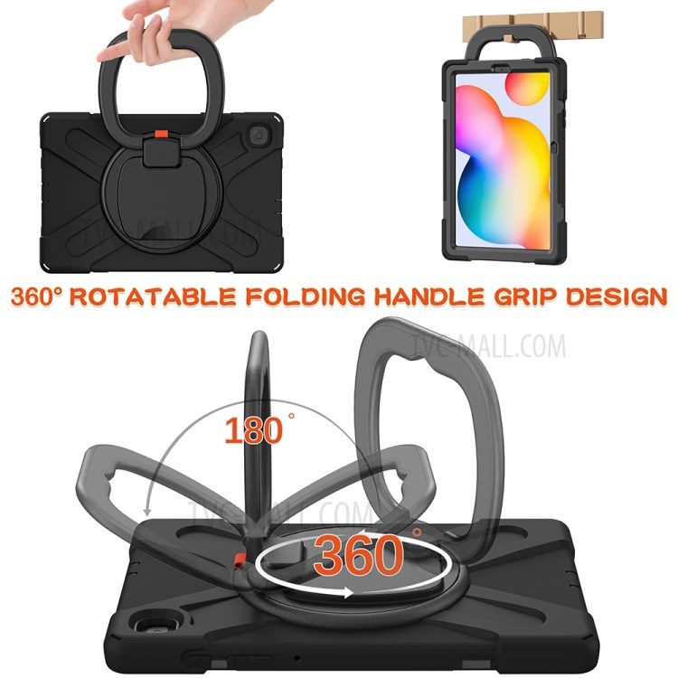 360 Degree Swivel Kickstand Design Tablet Cover Shell for Samsung Galaxy Tab S6 Lite 10.4 P610/P615 2020 - Black-3