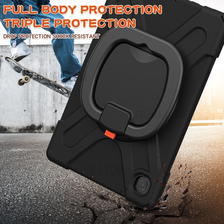 360 Degree Swivel Kickstand Design Tablet Cover Shell for Samsung Galaxy Tab S6 Lite 10.4 P610/P615 2020 - Black-8