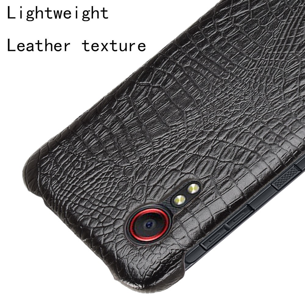 Crocodile Texture Leather Coated Hard PC Phone Cover Case for Galaxy Xcover 5 - Black-4