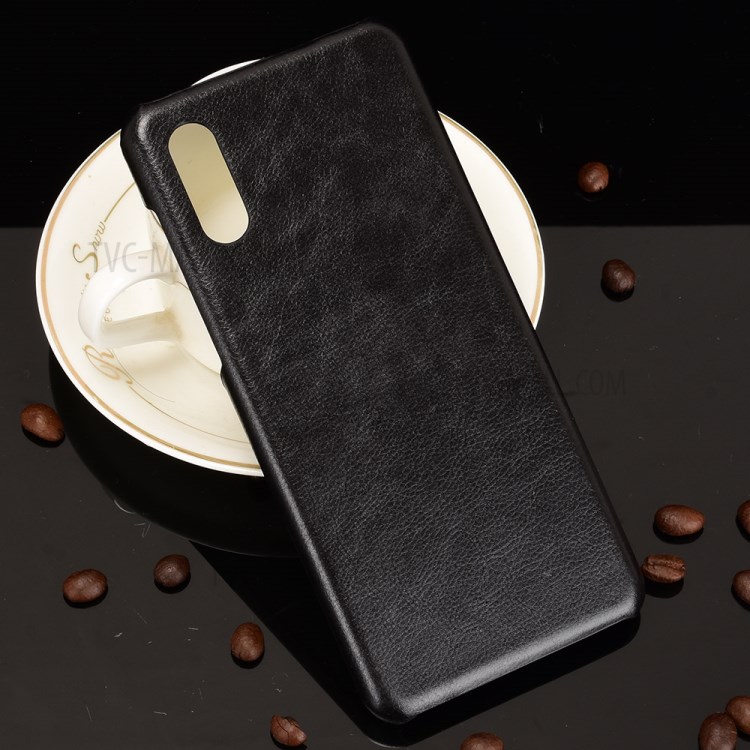 Litchi Texture Shockproof Leather Coated PC Phone Back Case Cover for Samsung Galaxy A02 - Black-6