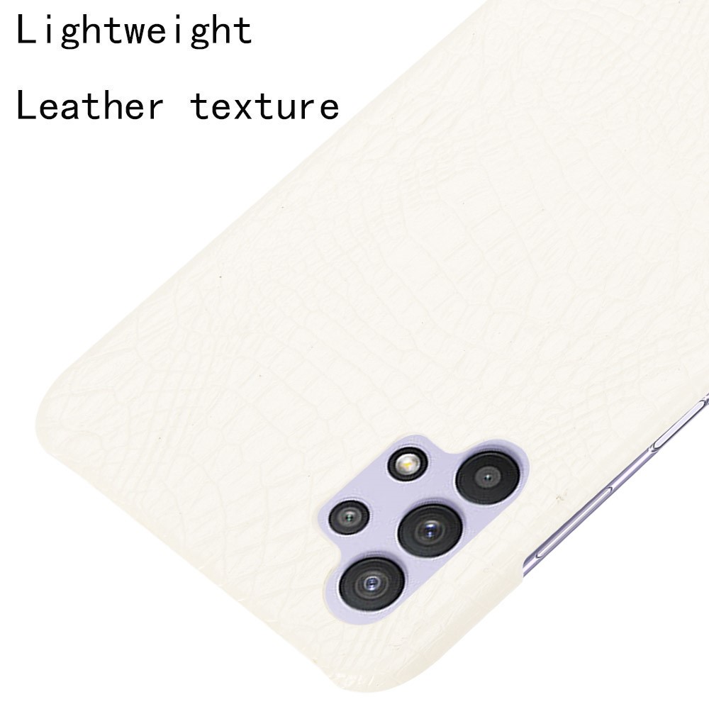 Crocodile Texture Leather Coated Hard PC Phone Cover Case for Samsung Galaxy A32 4G (European Version) - White-2
