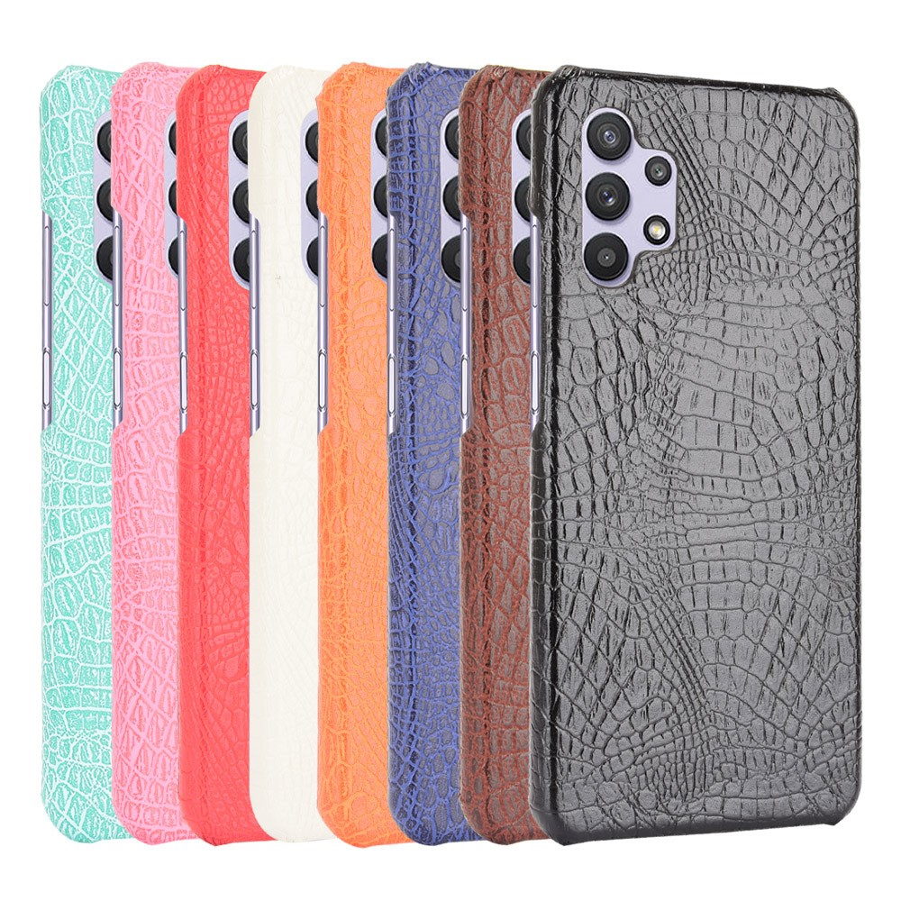 Crocodile Texture Leather Coated Hard PC Phone Cover Case for Samsung Galaxy A32 4G (European Version) - White-7