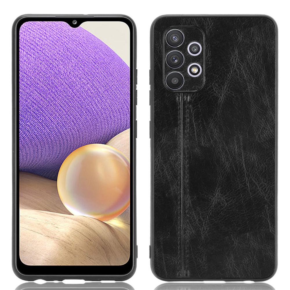 Stitching Line Design PU Leather+PC+TPU Phone Case for Samsung Galaxy A32 4G (EU Version) - Black-1