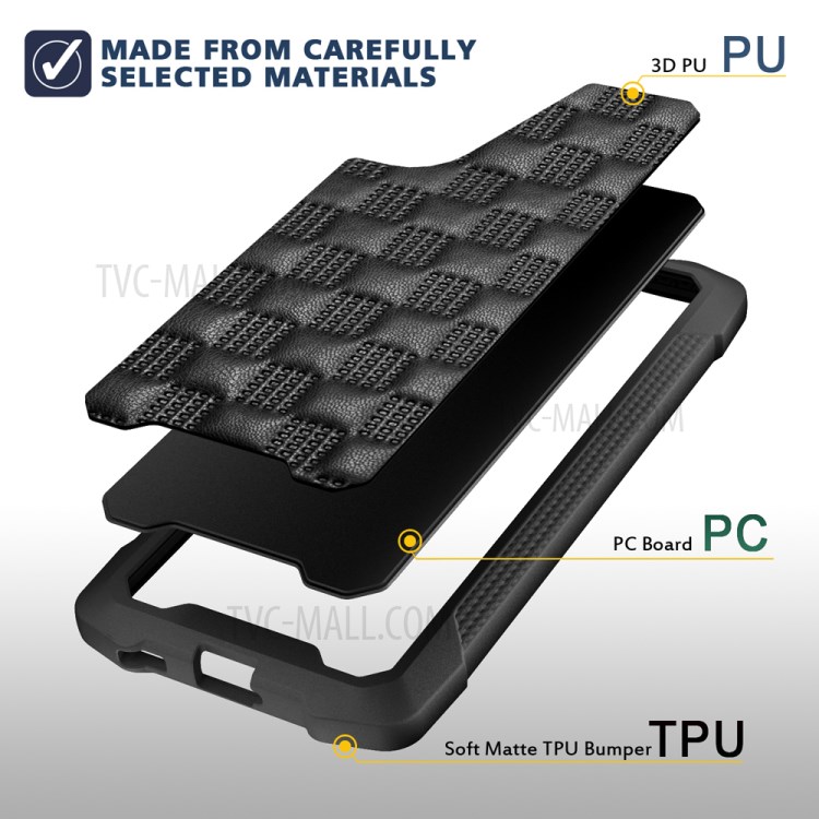 PC + TPU Cuir Recouvert Hybride Hybrid Téléphone Couverture De Protection Pour Téléphone Portable Pour Samsung Galaxy S21 + 5G - Marron-4