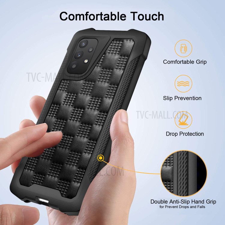 Phantom Series Heavy Duty PC + TPU Hybrid Drop-proof Phone Case Covering for Samsung Galaxy A32 4G - Black-2