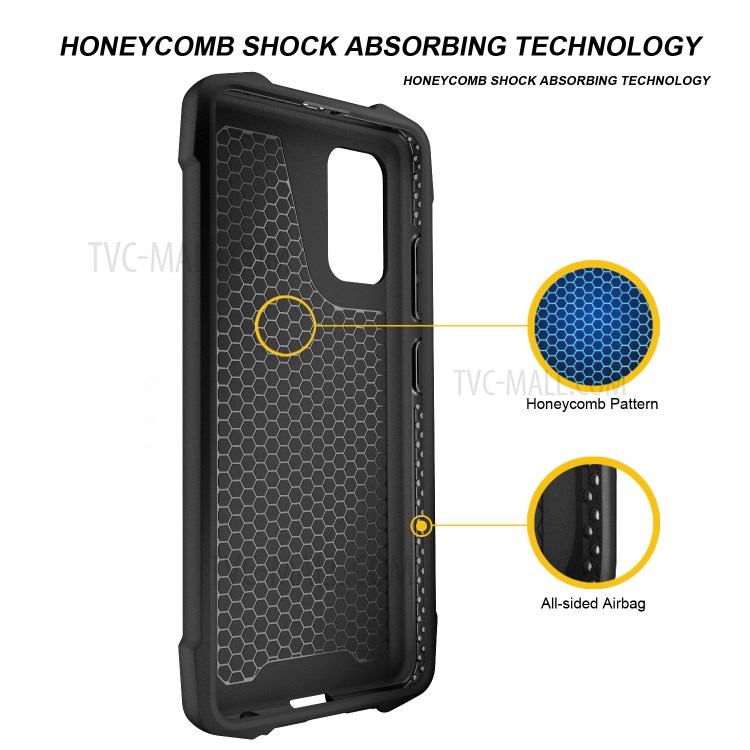 Phantom Series Heavy Duty PC + TPU Hybrid Drop-proof Phone Case Covering for Samsung Galaxy A32 4G - Black-3