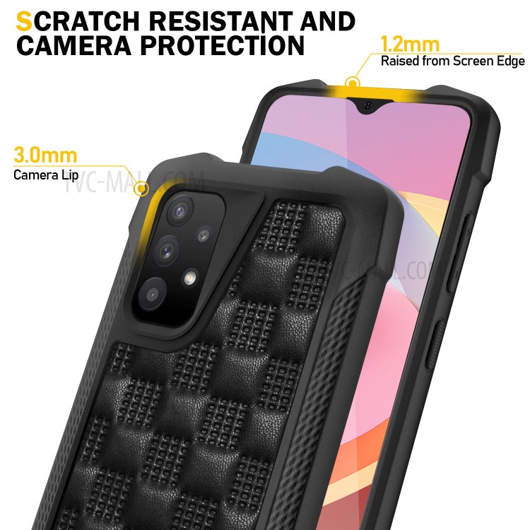 Phantom Series Heavy Duty PC + TPU Hybrid Drop-proof Phone Case Covering for Samsung Galaxy A32 4G - Black-5