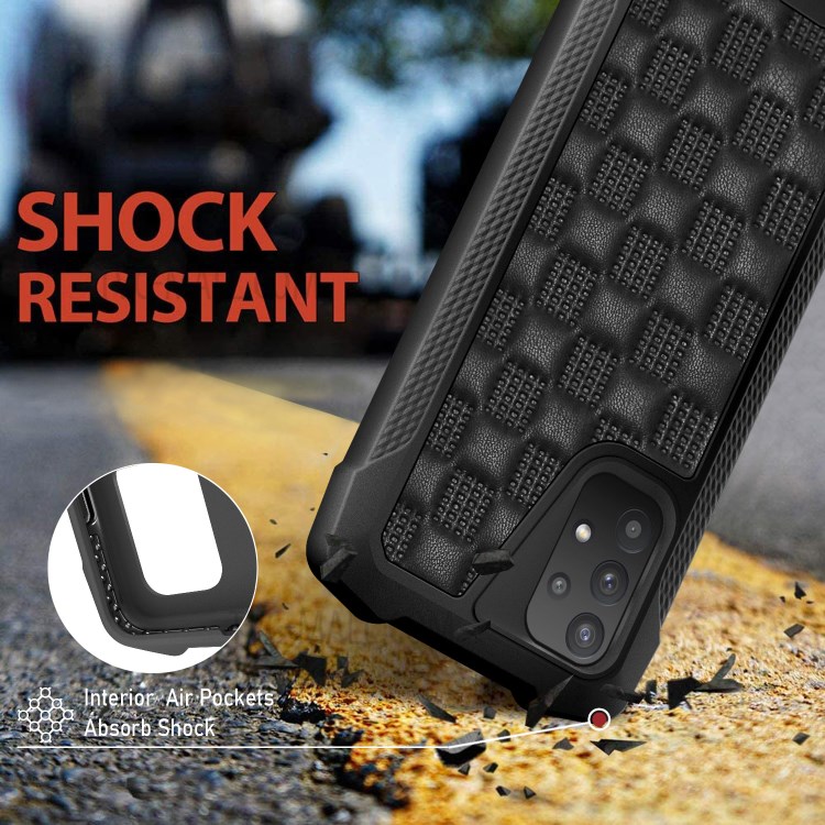 Phantom Series Heavy Duty PC + TPU Hybrid Drop-proof Phone Case Covering for Samsung Galaxy A32 4G - Black-6