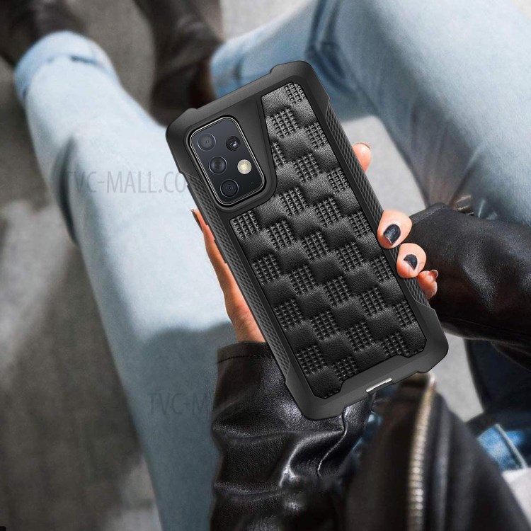Phantom Series Heavy Duty PC + TPU Hybrid Drop-proof Phone Case Covering for Samsung Galaxy A52 5G - Black-10