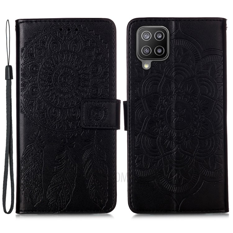 Dream Catcher Imprint Pattern Leather Wallet Stand Phone Case Cover for Samsung Galaxy A22 4G (EU Version) - Black-1
