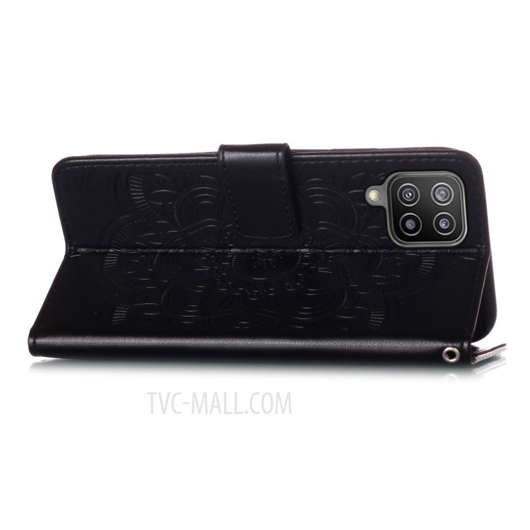 Dream Catcher Imprint Pattern Leather Wallet Stand Phone Case Cover for Samsung Galaxy A22 4G (EU Version) - Black-5