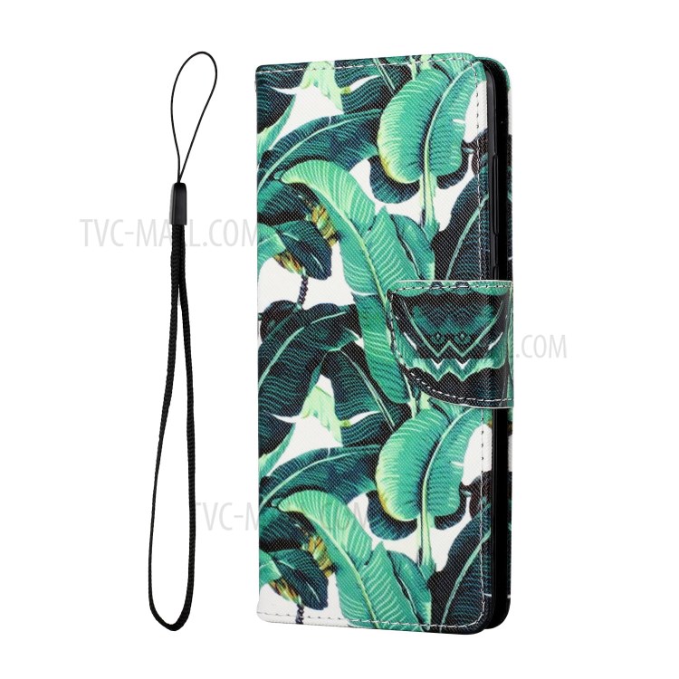 Pattern Printing Leather Stand Wallet Phone Case Shell for Samsung Galaxy A32 4G (EU Version) - Banana Leaves-2