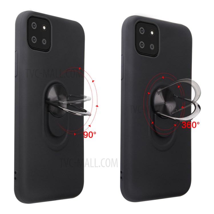 Detachable 2-in-1 PC + TPU Combo Case with Finger Ring Kickstand for Samsung Galaxy A22 5G (EU Version) - Black-3