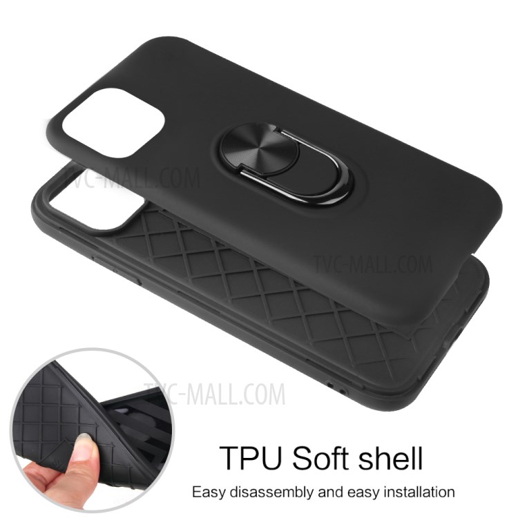 Detachable 2-in-1 PC + TPU Combo Case with Finger Ring Kickstand for Samsung Galaxy A22 5G (EU Version) - Black-4
