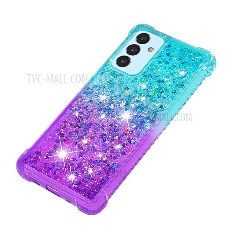 Moving Quicksand Glitter Sequins Shockproof Gradient TPU Phone Cover for Samsung Galaxy A82 5G - Sky Blue/Purple-5