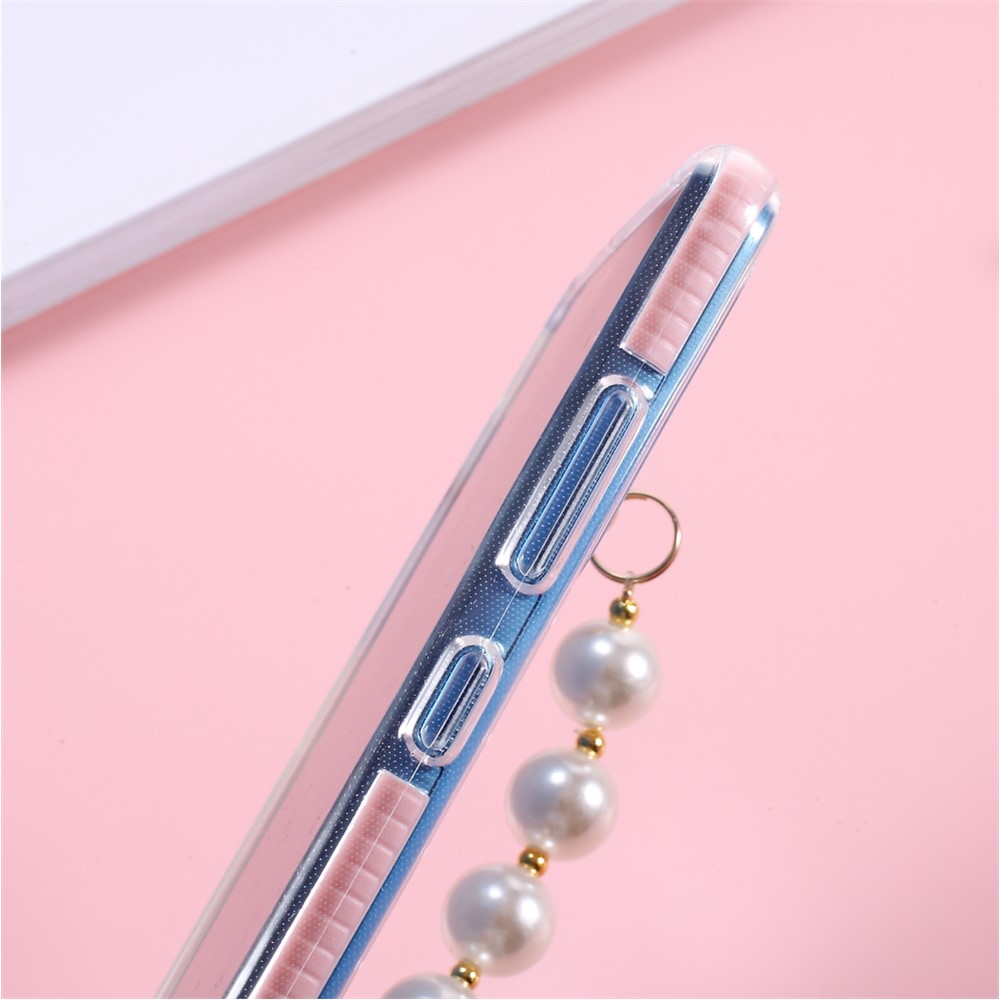 Boîte Téléphonique TPU Anti-goutte Bi-couleur Avec Bracelet À La Main Perle Pour Samsung Galaxy A72 4G / 5G-6