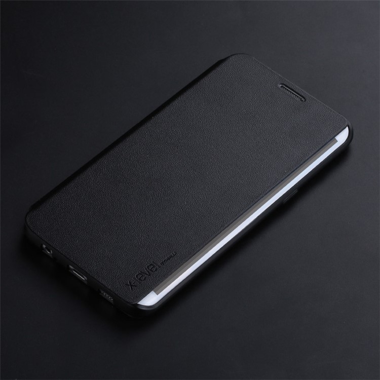 X-LEVEL Slim Folio Leather Stand Case for Samsung Galaxy S6 Edge G925 - Black-2