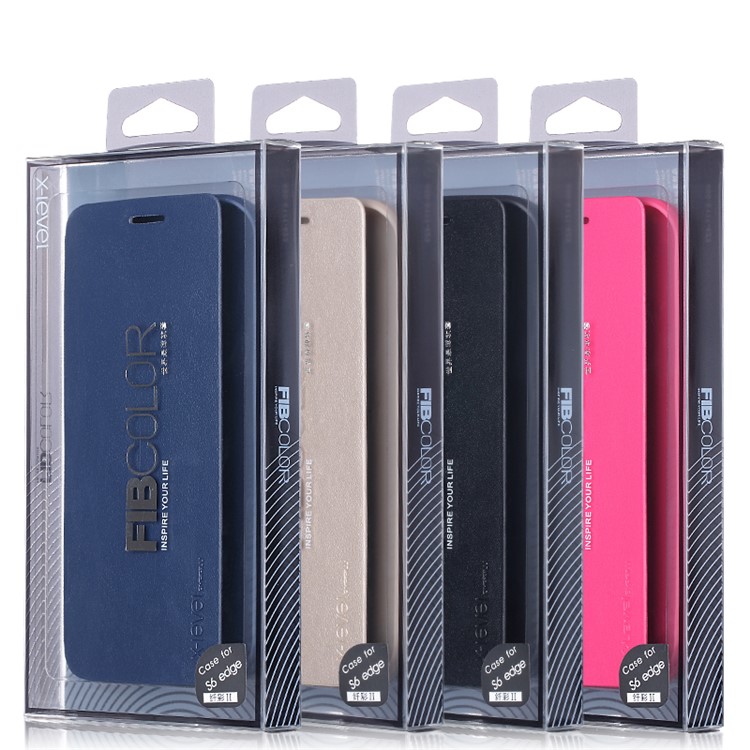 X-LEVEL Slim Folio Leather Stand Case for Samsung Galaxy S6 Edge G925 - Black-7