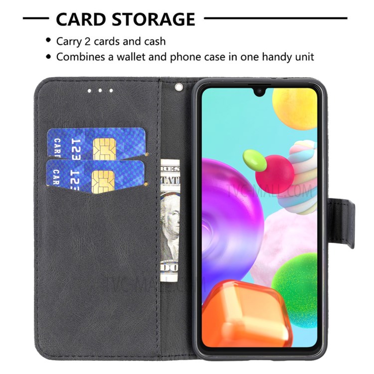 Imprint Butterfly Flower Leather Wallet Stand Case for Samsung Galaxy A41 (Global Version) - Black-3