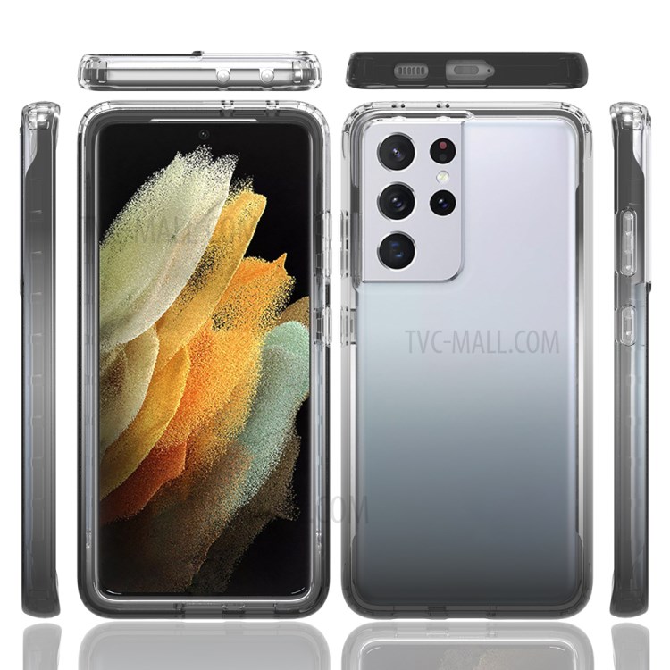 Couleur De Gradient 2-en-1 Color PC + TPU Hybrid Téléphone Mobile Shell Pour Samsung Galaxy S21 Ultra 5G - Noir-8