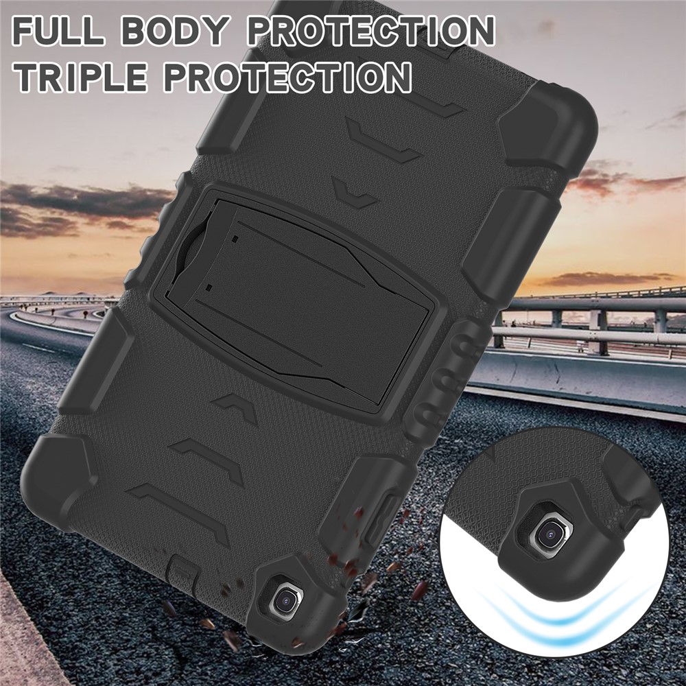 Impact Resistant PC + Silicone Tablet Cover with Kickstand for Samsung Galaxy Tab A 10.1 (2019) SM-T510 (Wi-Fi) / Galaxy Tab A 10.1 (2019) SM-T515 (LTE) - Black-5