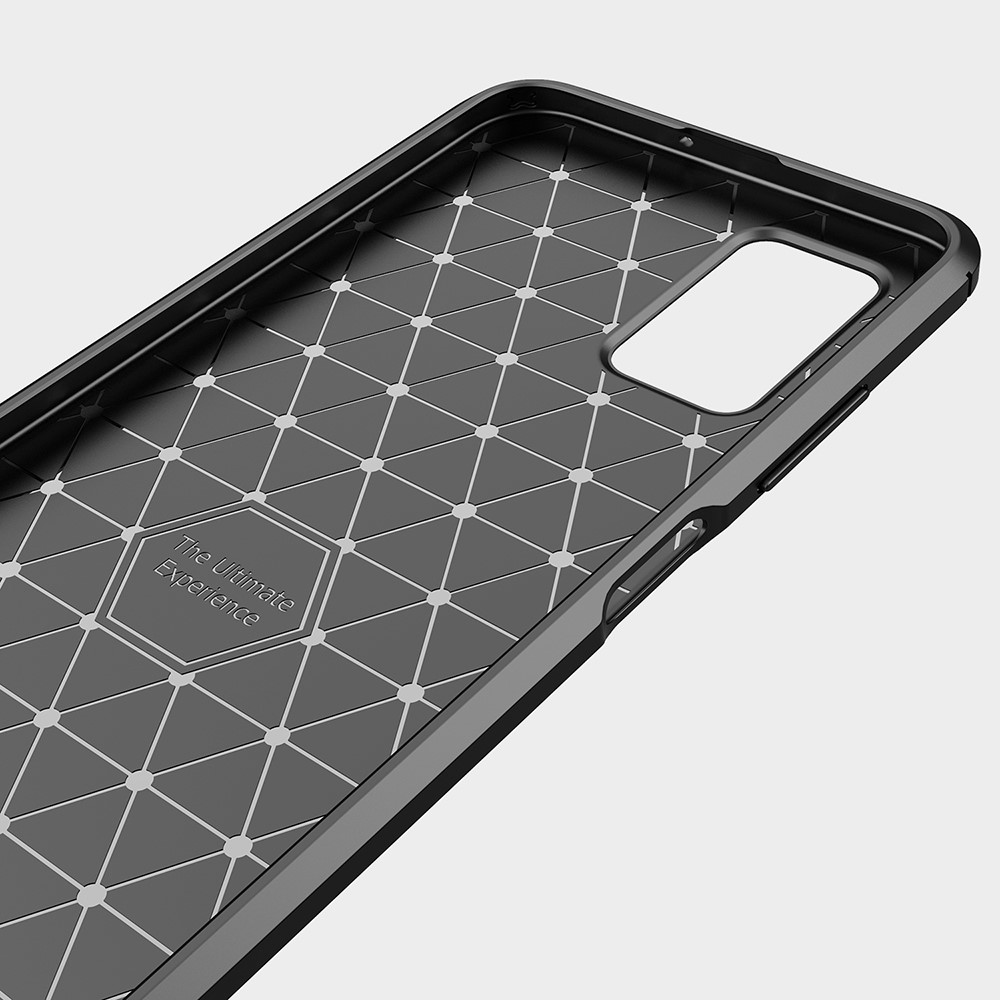 Carbon Fiber Texture Brushed Soft TPU Mobile Phone Protector Back Case Cover for Samsung Galaxy F52 5G - Black-4
