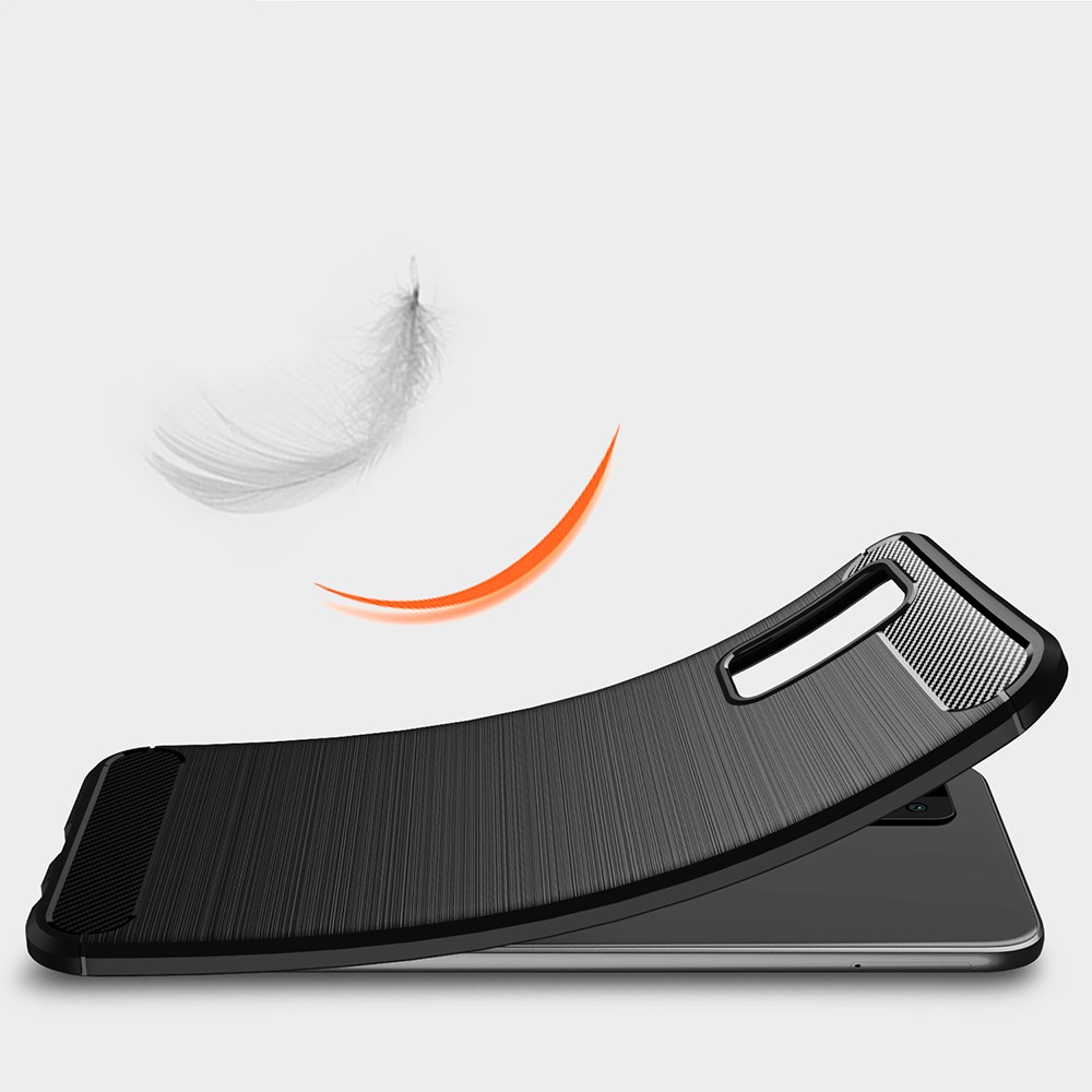 Carbon Fiber Texture Brushed Soft TPU Mobile Phone Protector Back Case Cover for Samsung Galaxy F52 5G - Black-6