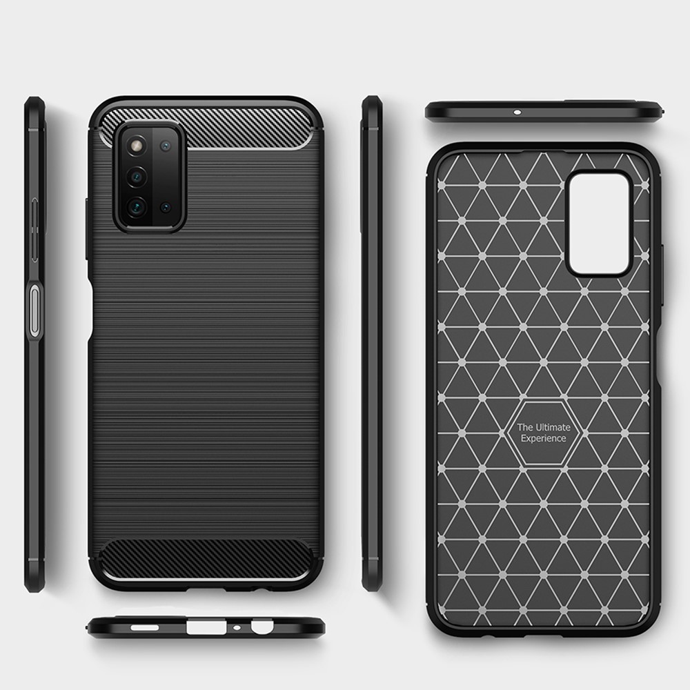 Carbon Fiber Texture Brushed Soft TPU Mobile Phone Protector Back Case Cover for Samsung Galaxy F52 5G - Black-8