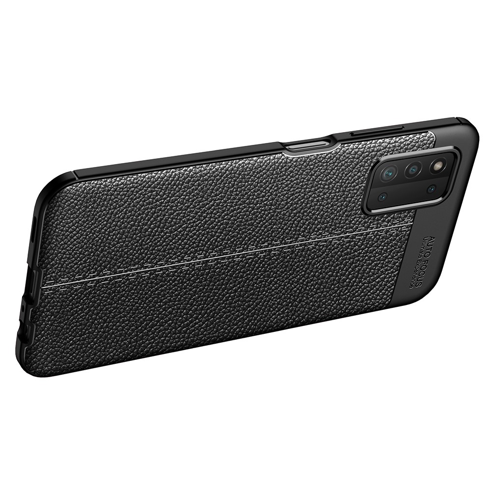 Litchi Texture Leather Coated TPU Hybrid Mobile Phone Cover Case Protector for Samsung Galaxy F52 5G - Black-3
