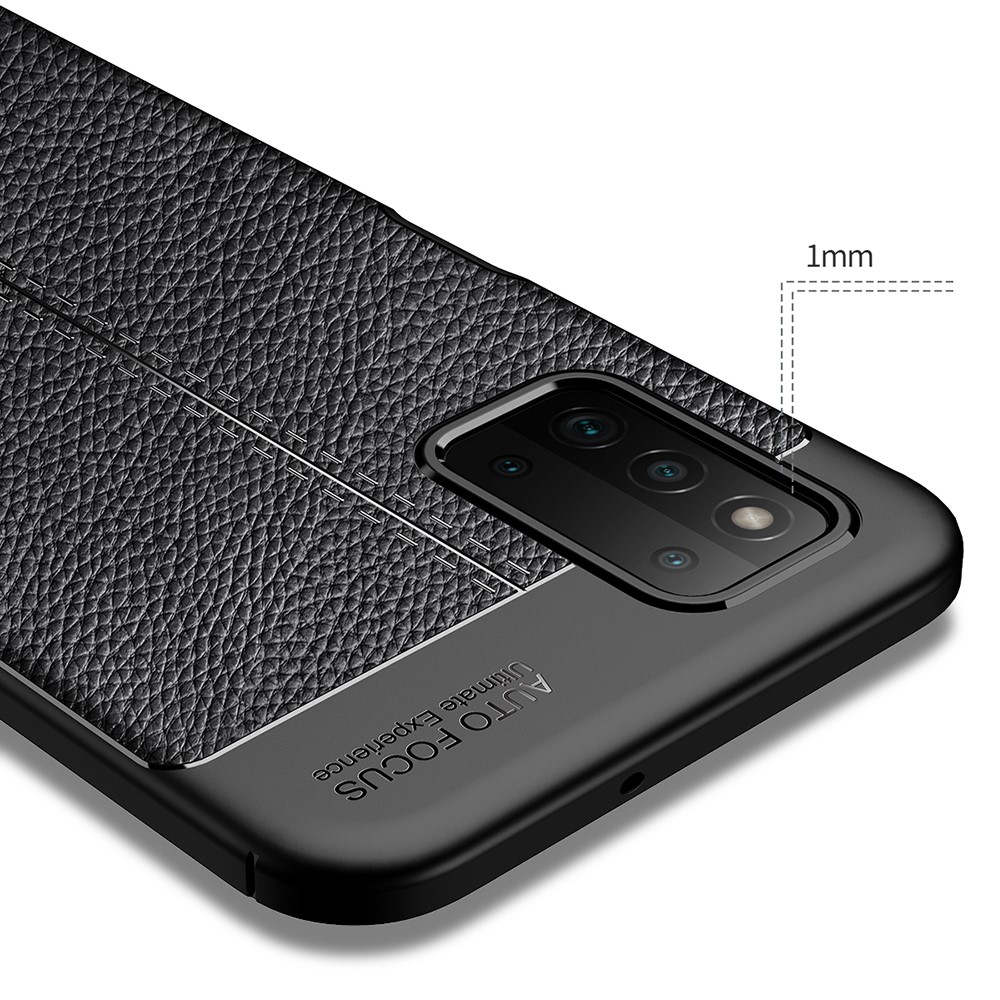 Litchi Texture Leather Coated TPU Hybrid Mobile Phone Cover Case Protector for Samsung Galaxy F52 5G - Black-6
