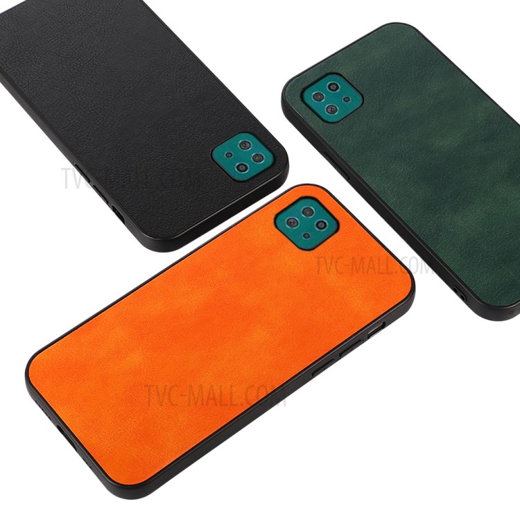 Litchi Texture PU Leather Coated Plastic + TPU Hybrid Shock-Proof Case for Samsung Galaxy A22 5G (EU Version) - Black-3