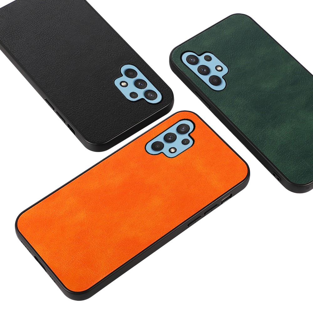 Litchi Texture PU Leather Coated Plastic + TPU Hybrid Shock-Proof Case for Samsung Galaxy A32 4G (EU Version) - Black-3