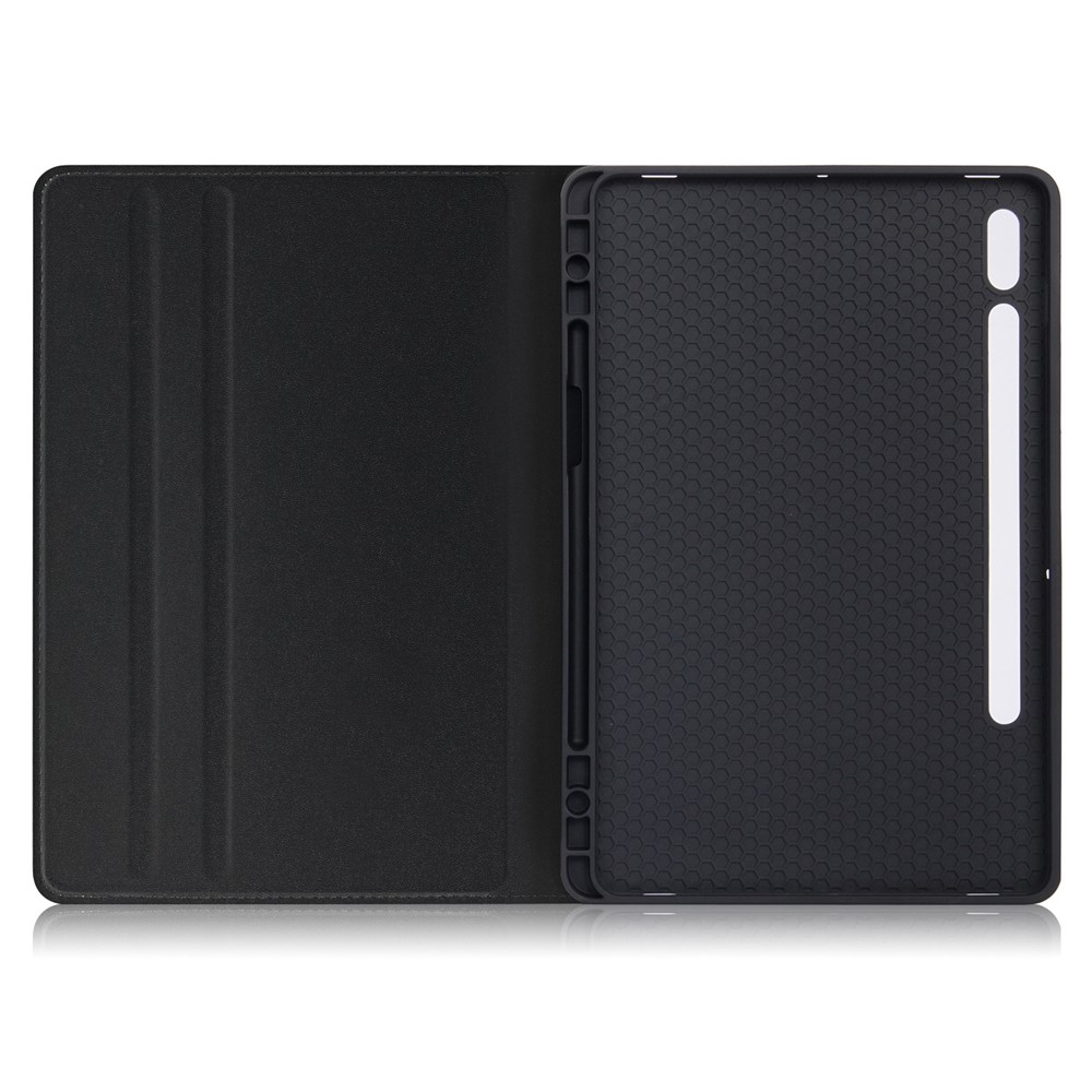 Front Pocket PU Leather Stand Case Tablet Cover with Pen Slot for Samsung Galaxy Tab S7 FE T736 - Black-8