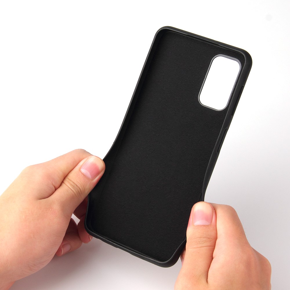 PU Leather Coated TPU Ring-Shape Kickstand Phone Cover Shell for Samsung Galaxy A32 5G - Carbon Fiber Texture-9