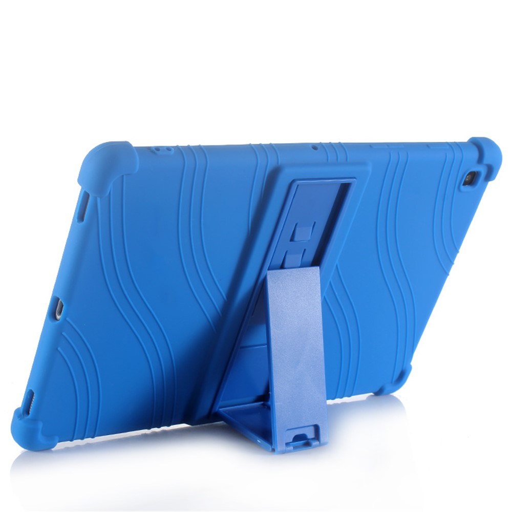 Flexible Silicone Tablet Shell Cover with Supporting Kickstand for Samsung Galaxy Tab S5e SM-T720 - Blue-4