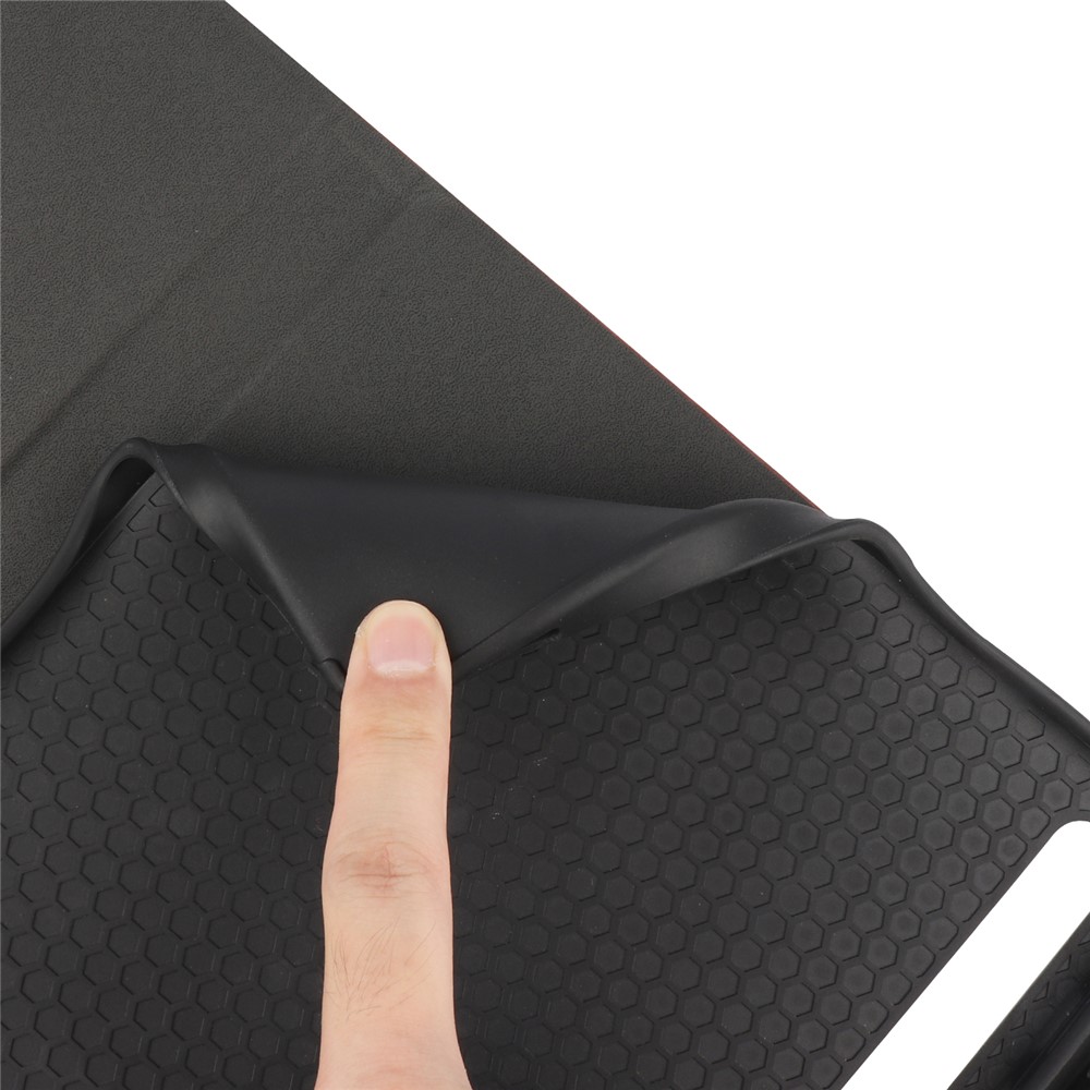 Textured PU Leather Smart Tablet Stand Case with Pen Slot for Samsung Galaxy Tab S7 FE SM-T730/SM-T736 - Black-6