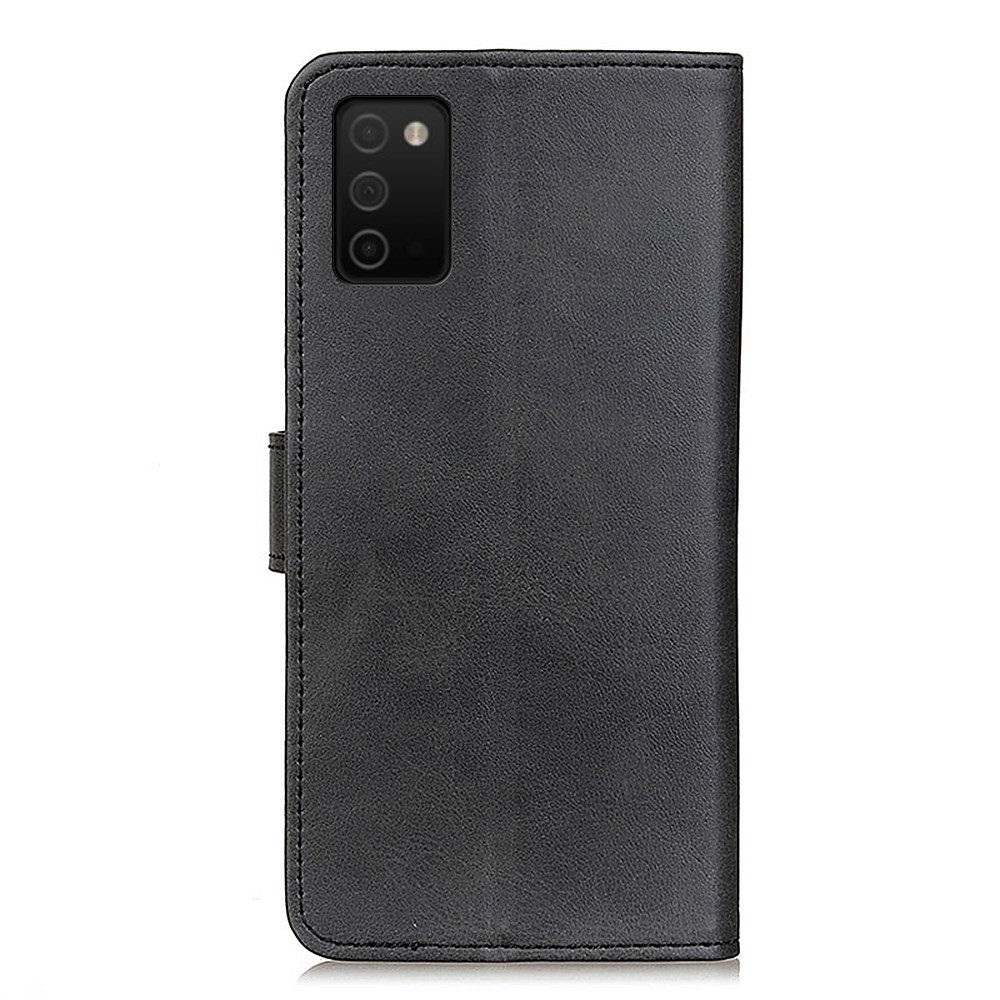 PU Leather Stand Wallet Leather Phone Case Shell for Samsung Galaxy A03s - Black-3